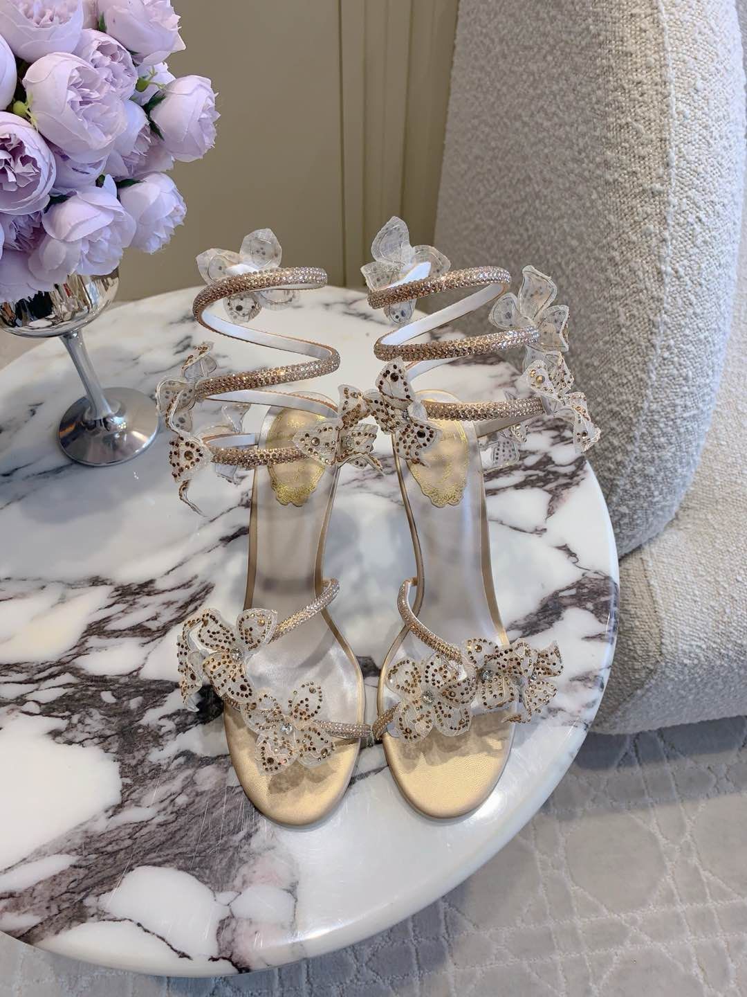 Rene Coavilla new crystal flower Heels