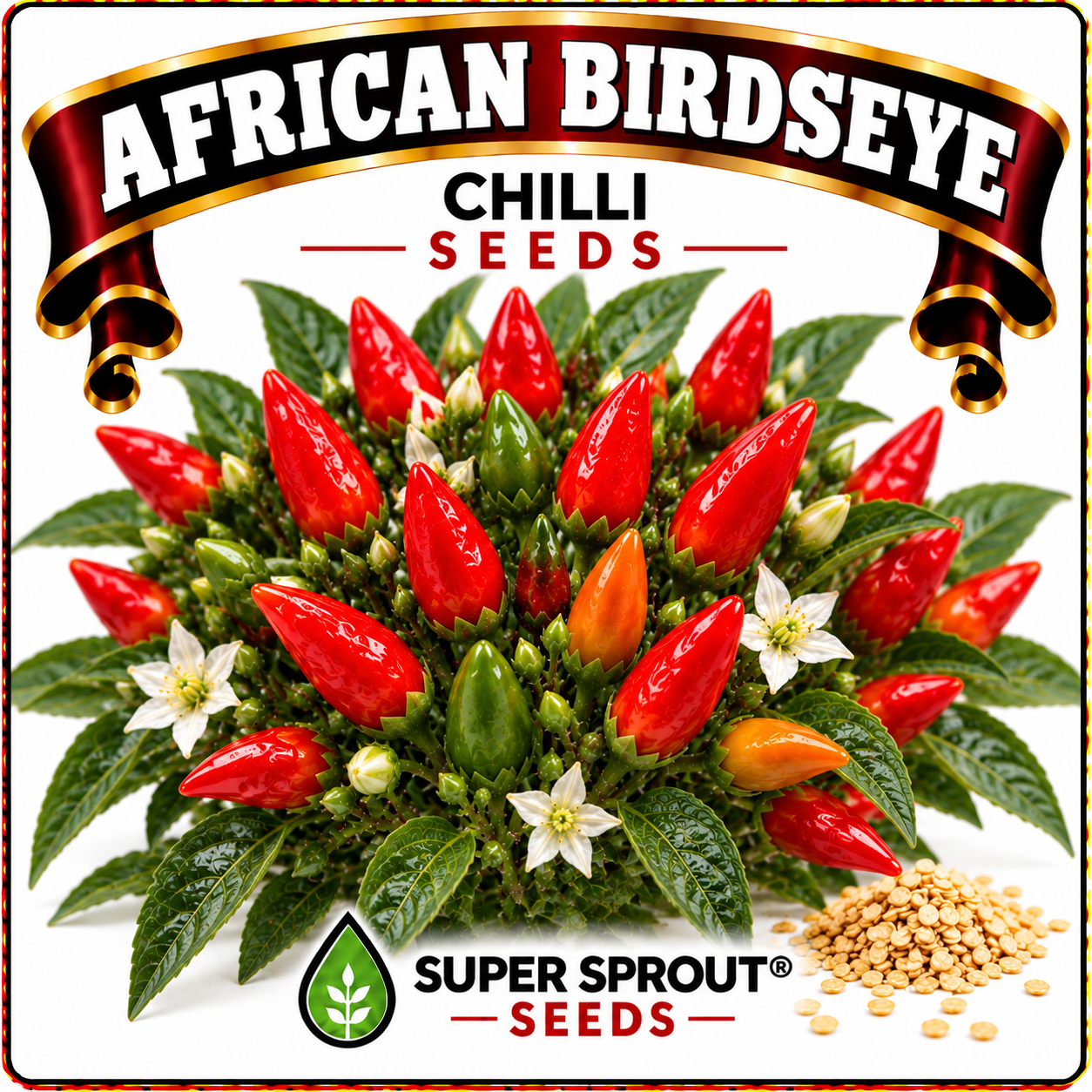 🌶AFRICAN BIRDSEYE CHILIES🌶 x 10+ organic seeds