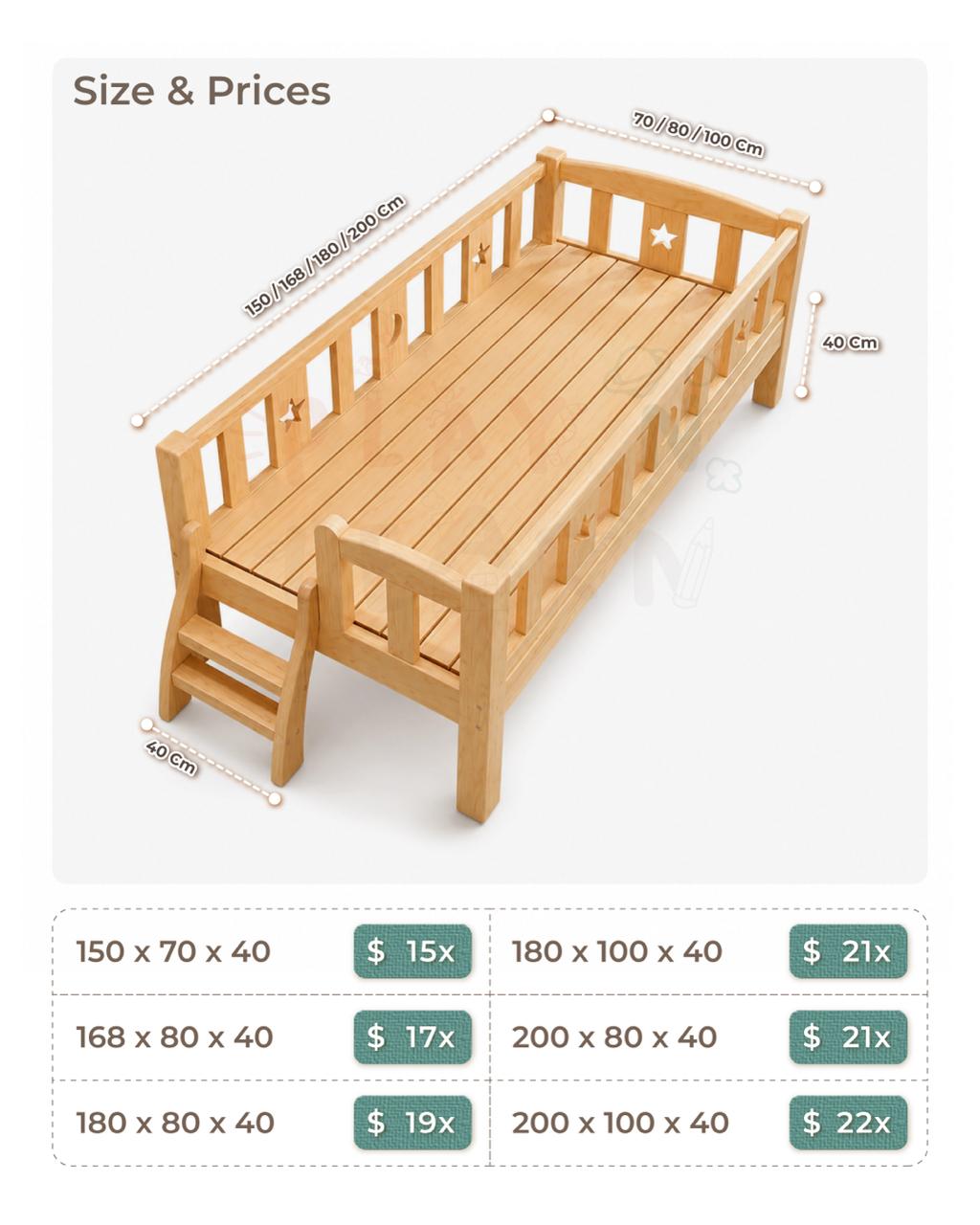 WOODEN BED WITH STAIRS FREE MATTRESS(PREORDER)_1