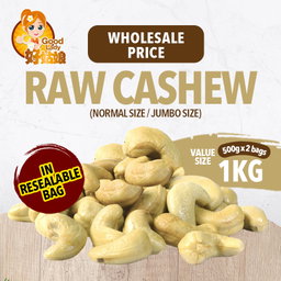 Raw/Roasted/Baked Jumbo Cashew Nuts - 1kg (500g x 2 packs)