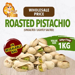Roasted USA Pistachio Nuts (Lightly Salted / Unsalted) - 1kg (500g x 2)