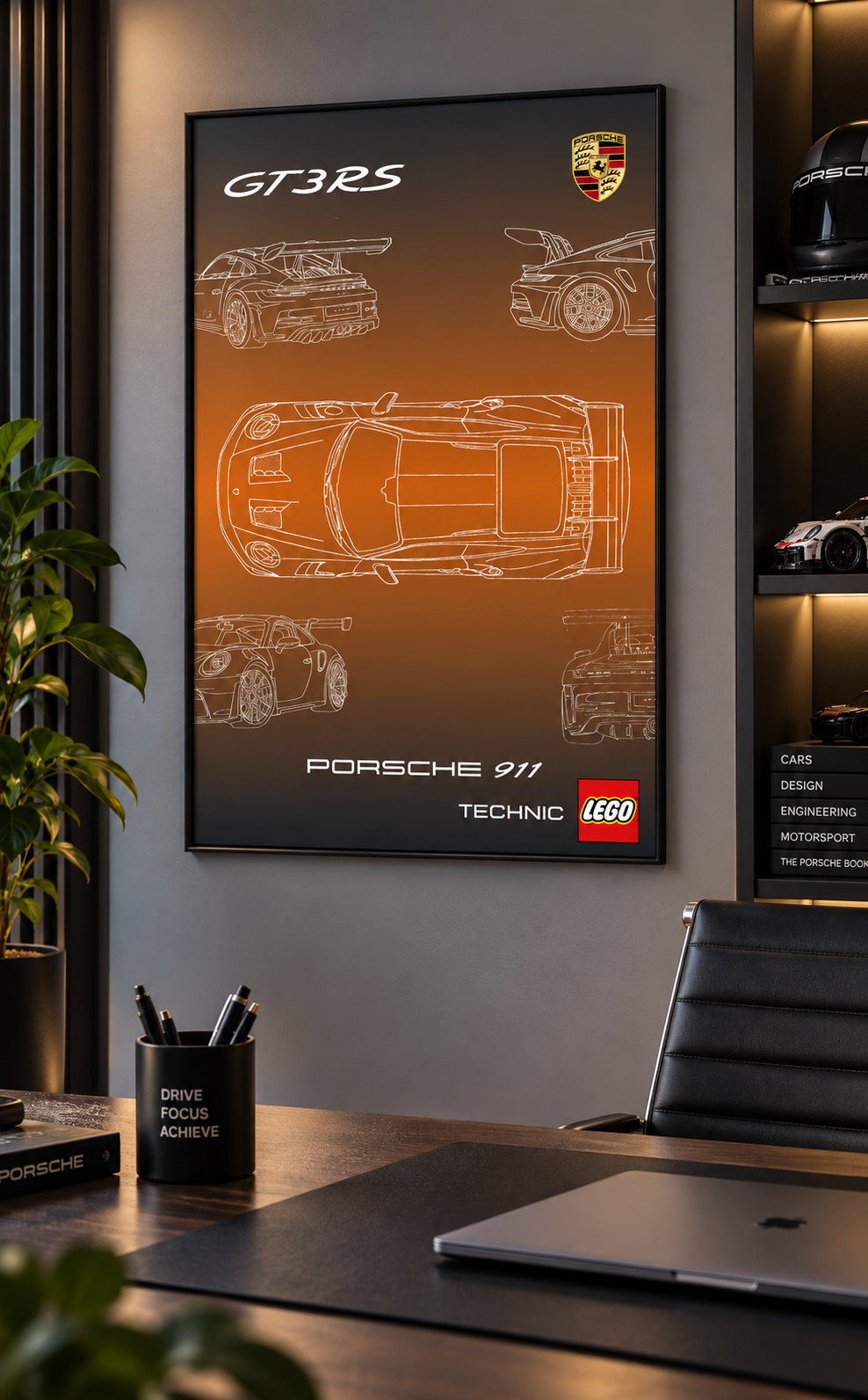 Porsche 911 GT3 RS Lego Technic Display Frame