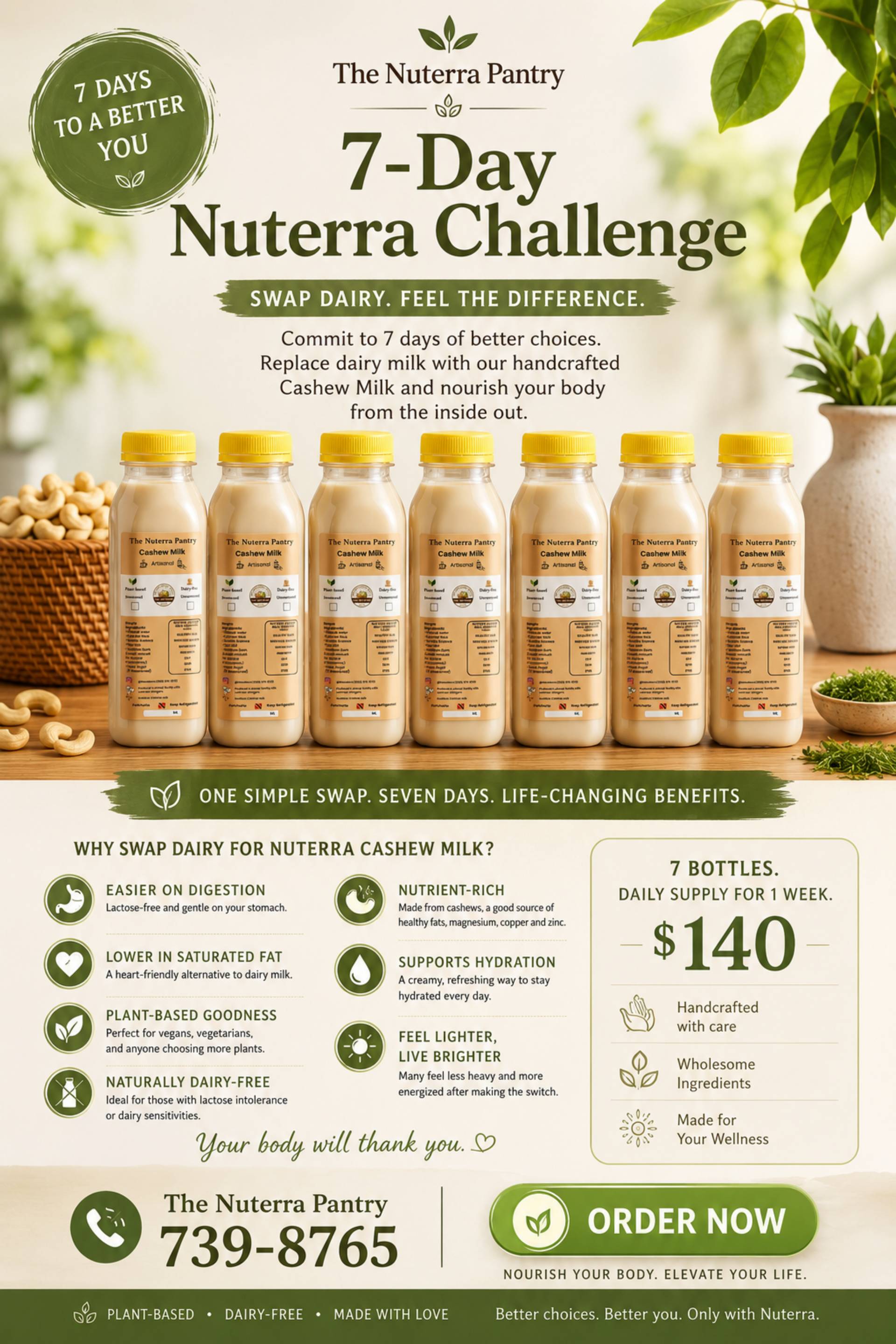 Less bloating Swap the dairy 7 Day|Cashew Milk_0