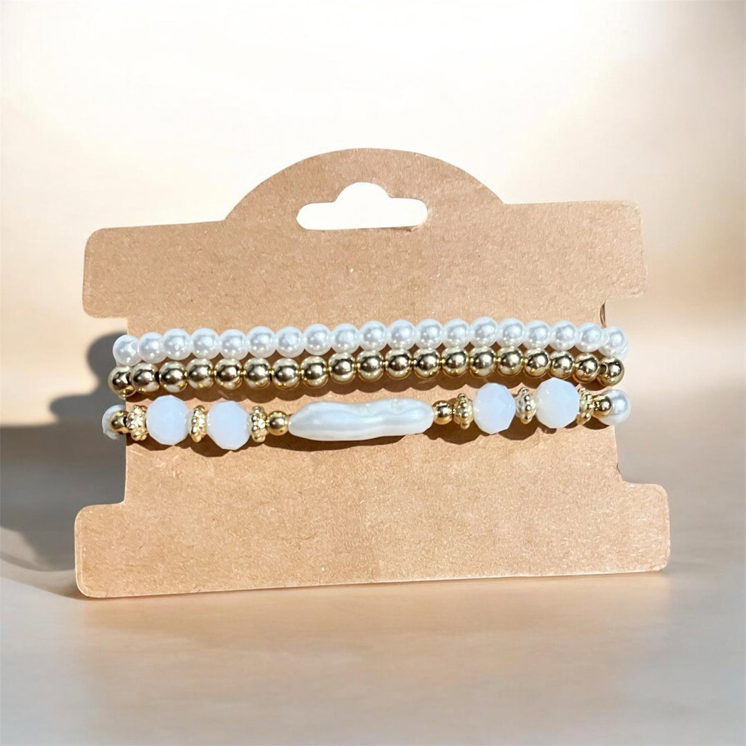 Set 3 pulseras perlas