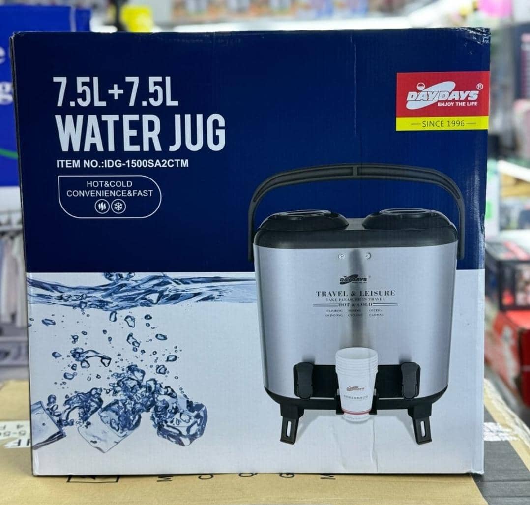 Day Days 7.5L+7.5L dual-tank insulated water jug (Item No. IDG-1500SA2CTM).