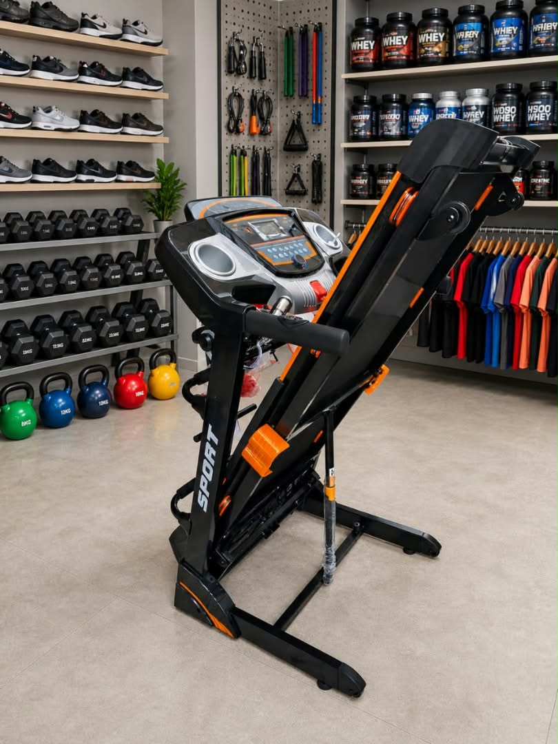 A folding motorized home and commercial treadmill