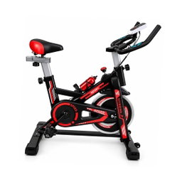  A stationary indoor cycling bike