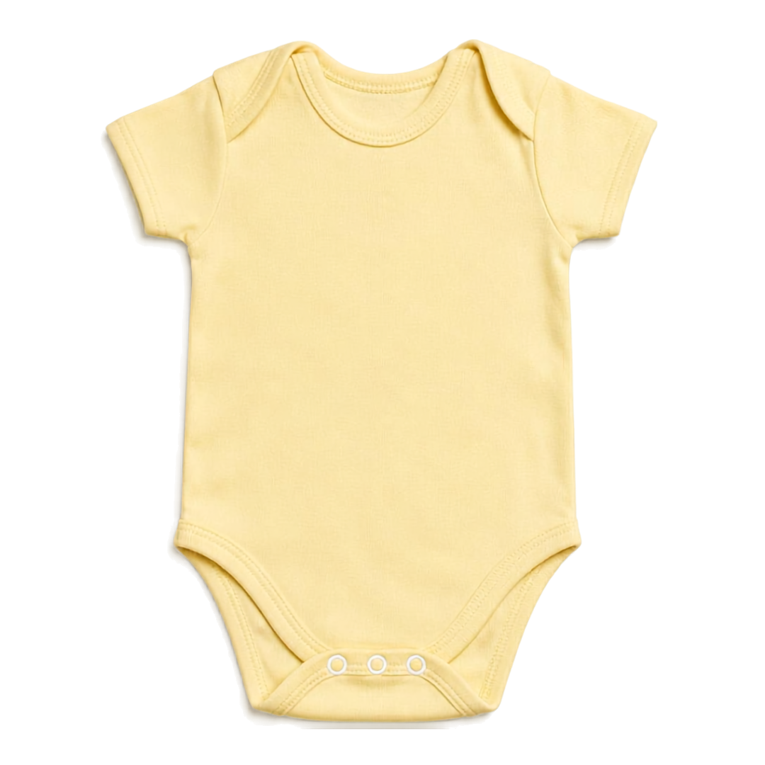 Bundlee Baby Short Sleeve Bodysuit | Lemon | 0–3 Months