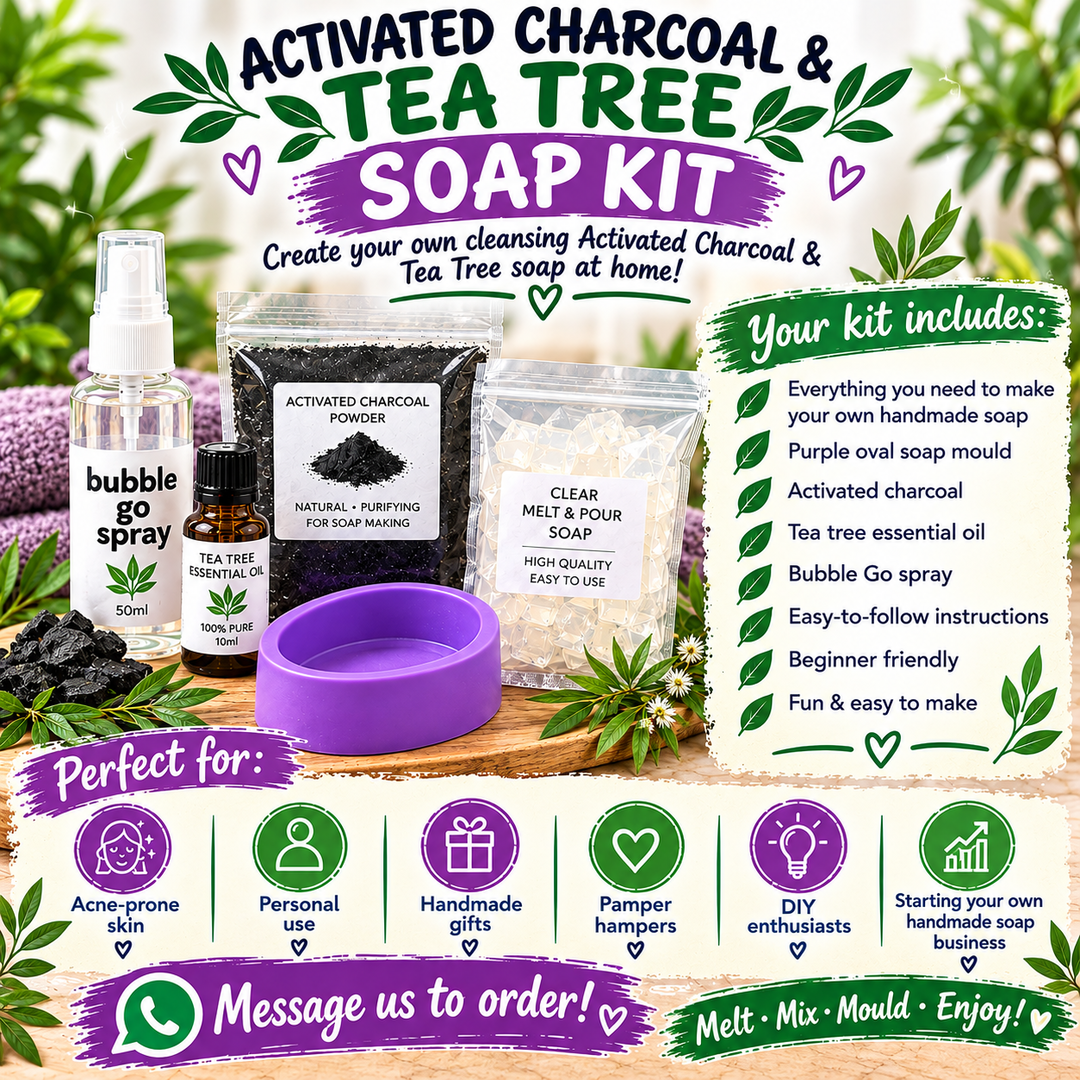 Activated Charcoal & Tea Tree Melt & Pour Soap Kit