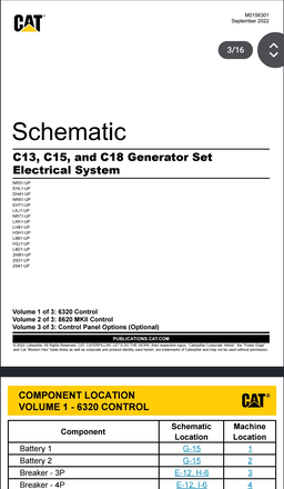Electrical Schematic C13, C15, and C18 Generator Set 