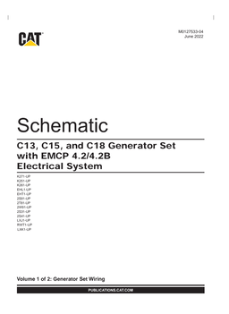Electrical Schematic C13, C15, and C18 Generator Set with EMCP 4.2/4.2B  Electrical System