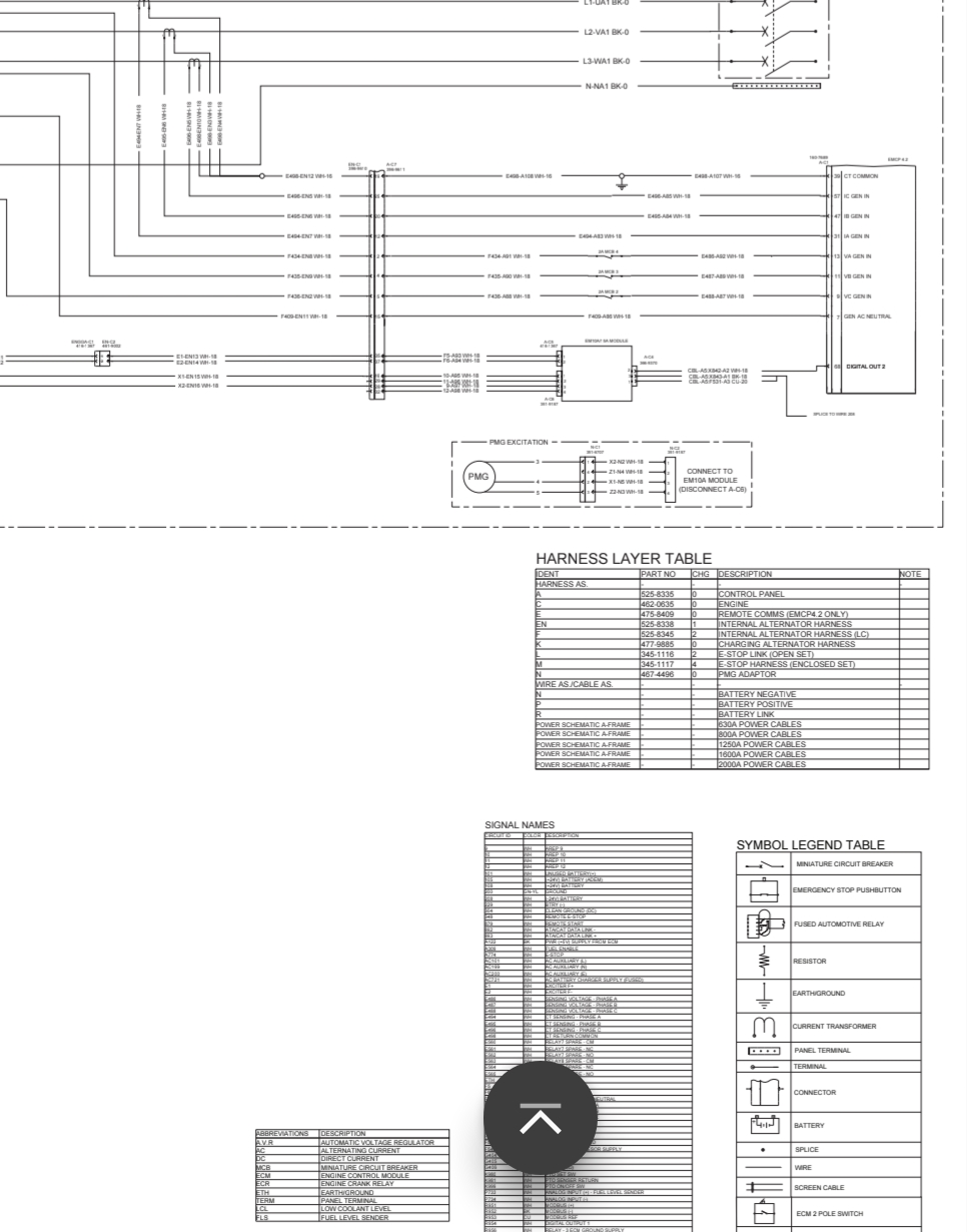 Electrical Schematic C13, C15, and C18 Generator Set with EMCP4.2 Electrical System_1