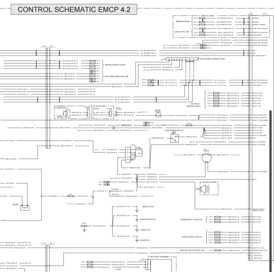 Electrical Schematic C13, C15, and C18 Generator Set with EMCP4.2 Electrical System_2