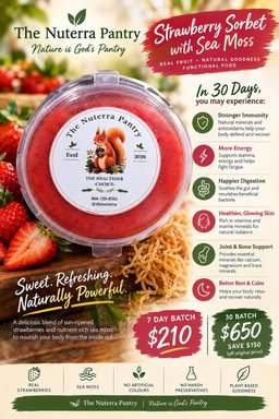 Strawberry Seamoss Sorbet 30 day supply