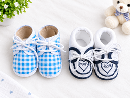 Newborn Baby Booties Set of 2 Pairs – Soft Sole Anti-Slip Infant Shoes 0-6 Months