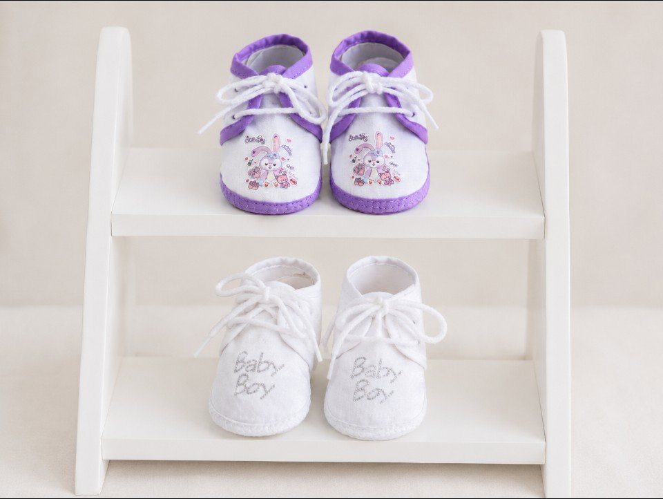 Newborn Baby Booties Set of 2 Pairs – Soft Sole Anti-Slip Infant Shoes 0-6 Months_18
