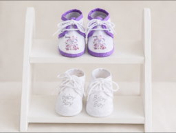 Newborn Baby Booties Set of 2 Pairs – Soft Sole Anti-Slip Infant Shoes 0-6 Months