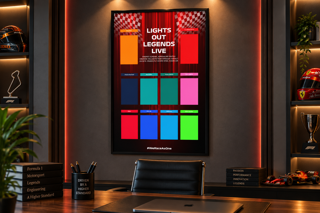 Lego F1 Speed Champions Red & White Vertical Display Frame | CLASSIC RANGE