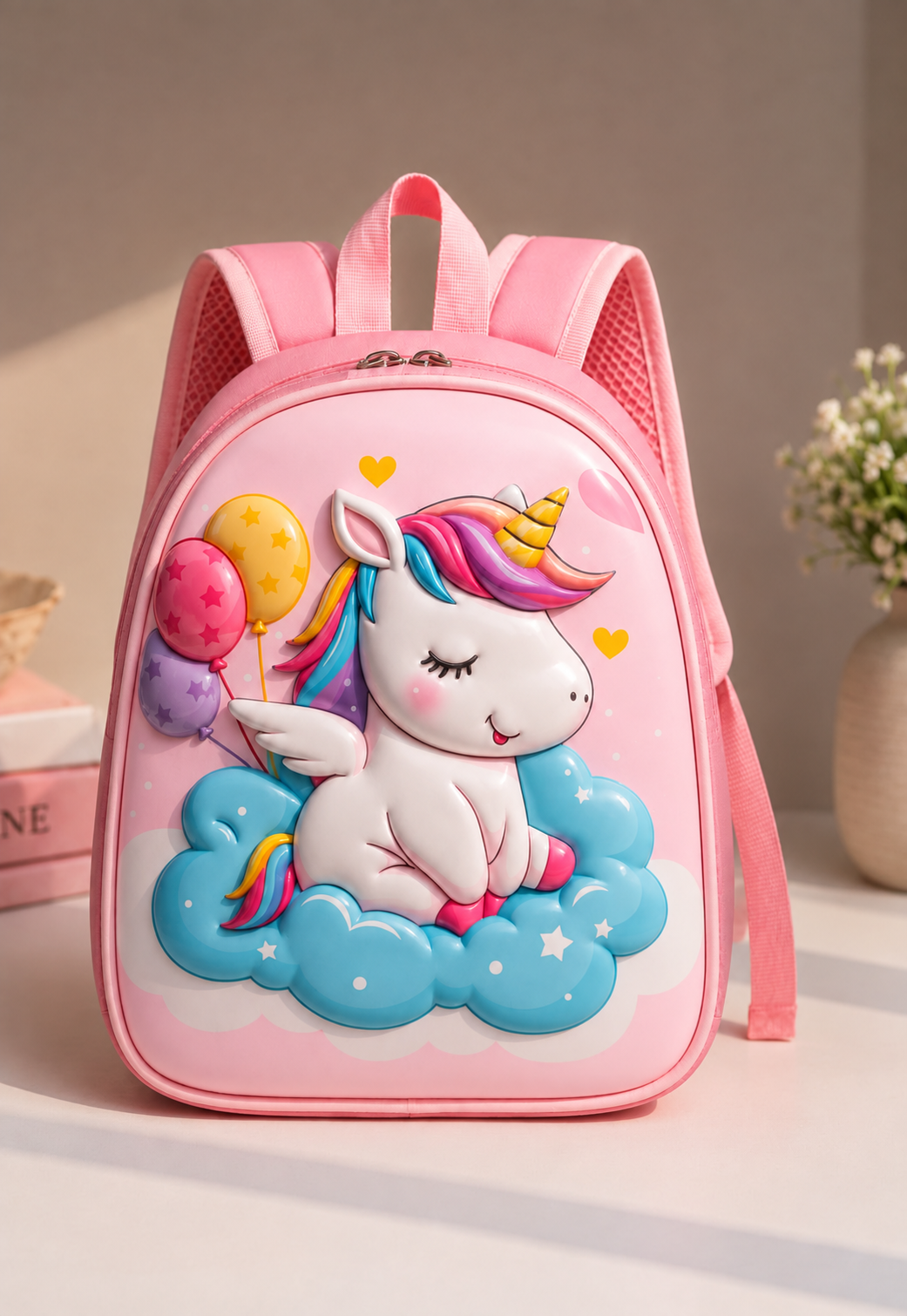 Pink Unicorn 3D Kids Backpack
