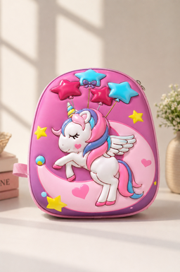 Hot Pink Flying Unicorn Kids Backpack