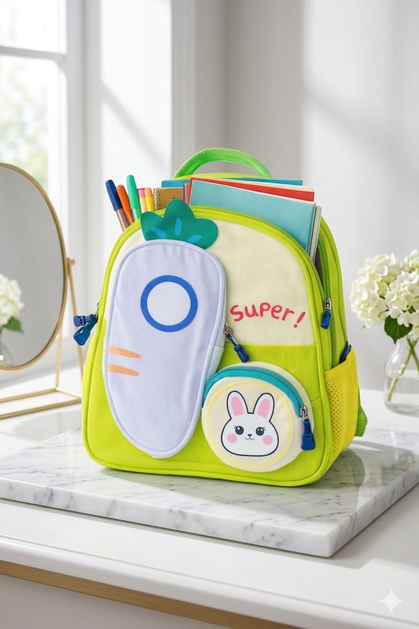 Super! Kids Backpack with Bunny Pouch