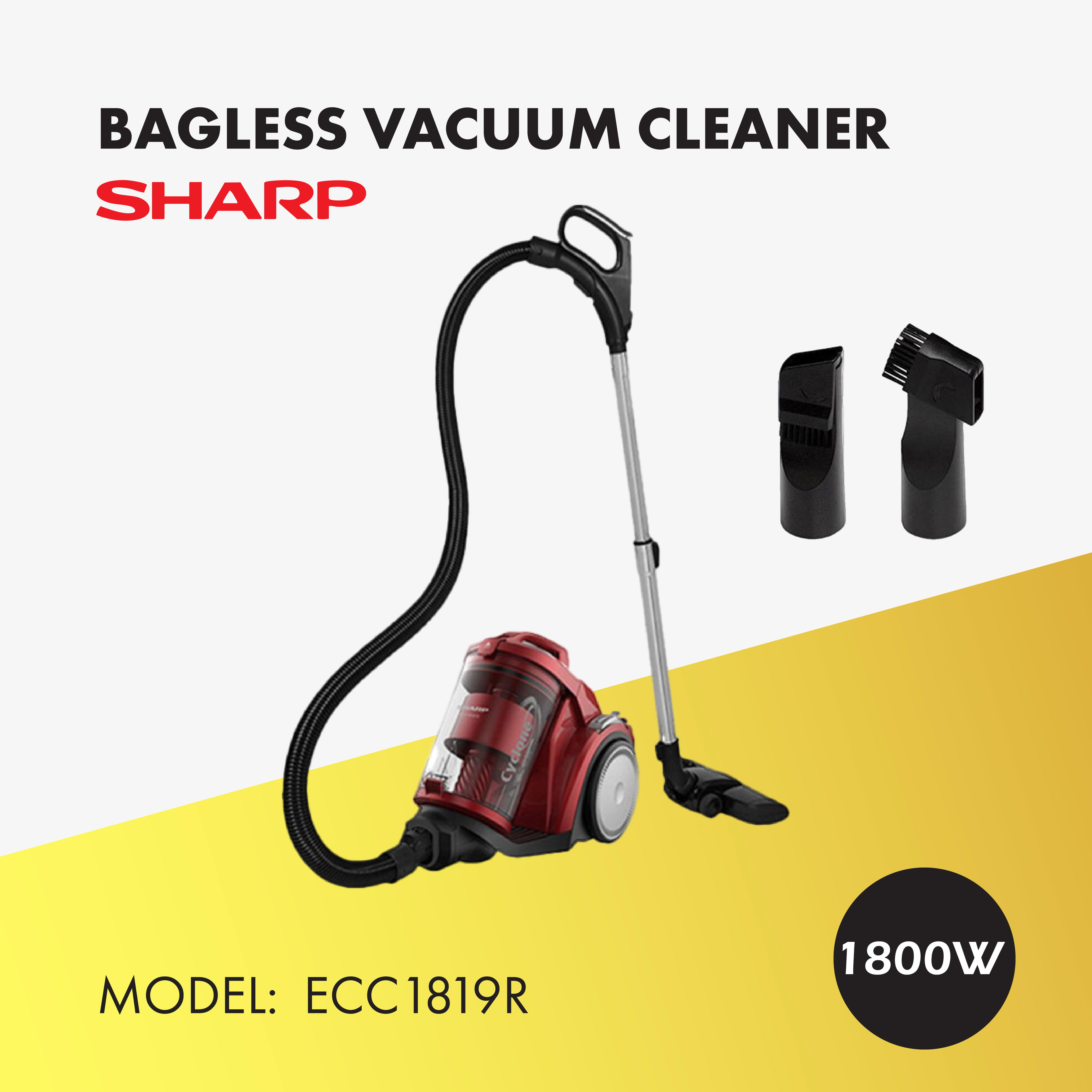 Sharp 1800W Vacuum Clearner Bagless Hepa Filter ECC1819R