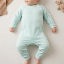 Bundlee Baby Long Sleeve Sleepsuit | Mint Green | 6–9 Months