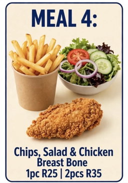 Budget Meal 4 (with Chips + Salad)
