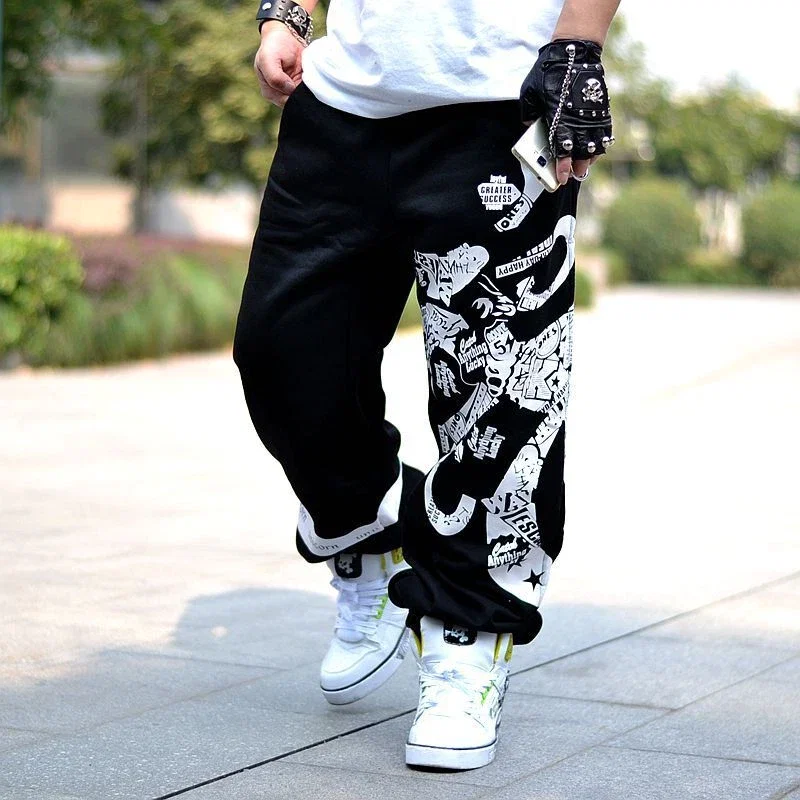 Men's Trendy Baggy Sports Pants Hip Hop Casual Loose Trousers Streets Sweatpant_0