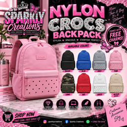 Nylon Crocs Backpack