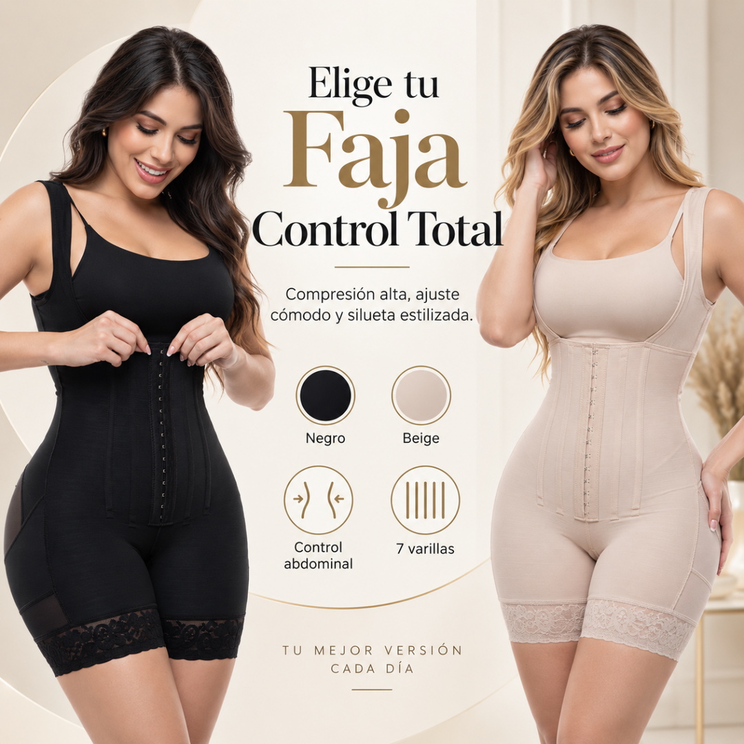 Faja Control Total – 7 Varillas / Compresión Alta