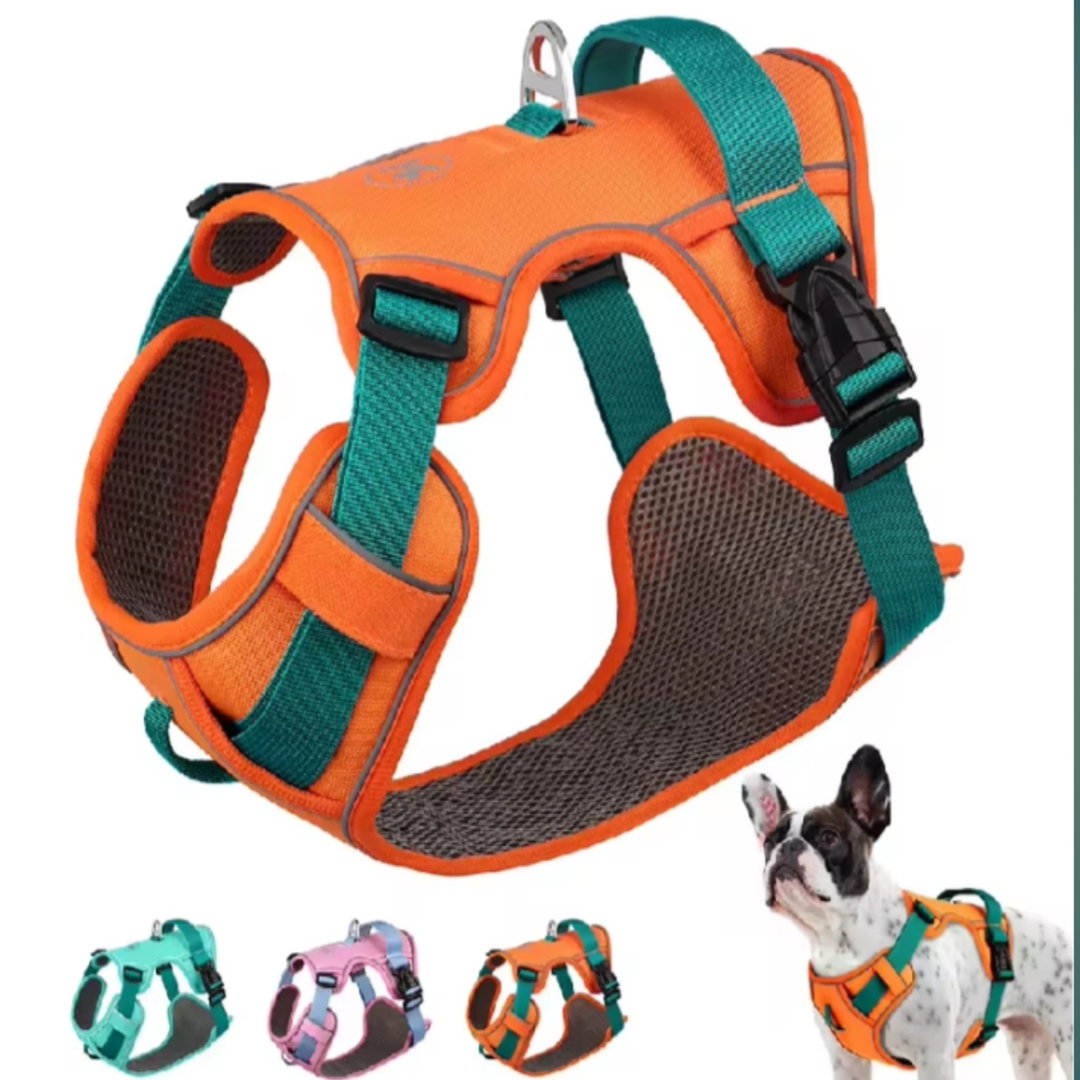 Adjustable No-Pull Dog Harness – Breathable Padded Vest for Small Dogs