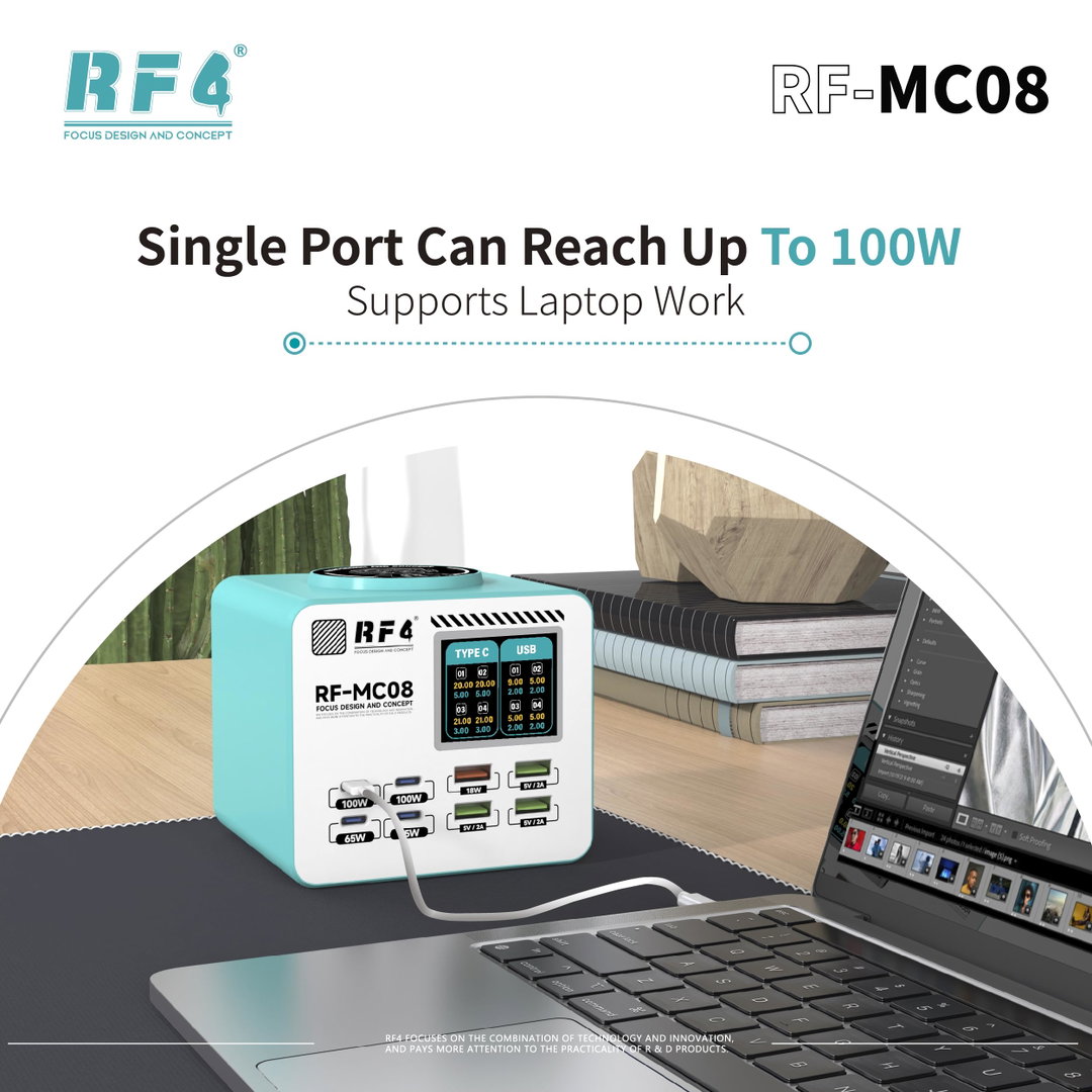 RF4 RF-MC08 150W SMART LCD MULTI-PORT CHARGER