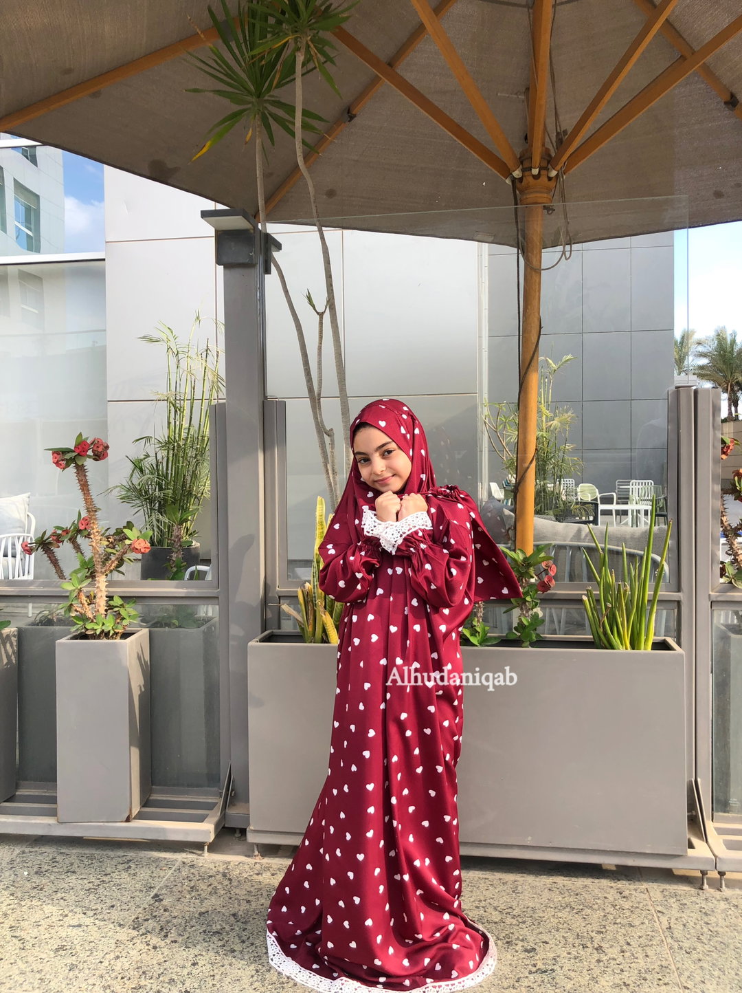 Girls’ Heart Print Prayer Dress