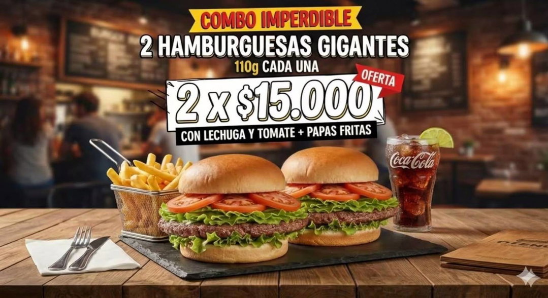 Hamburguesas 100%carne 110g promo X 2