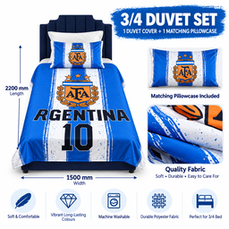 Kidsrock Argentina No. 10 Football 3/4 Duvet Set 