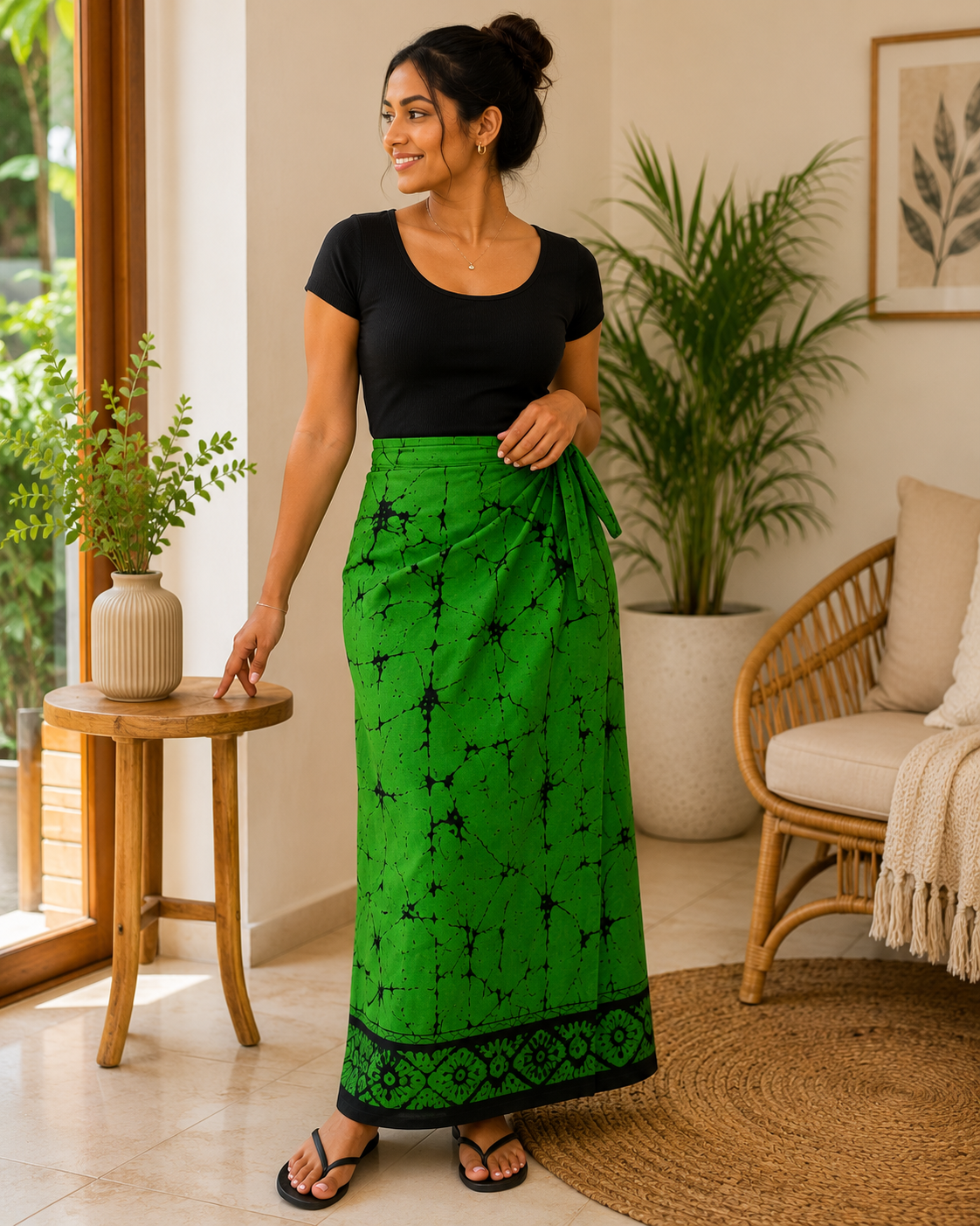 Women’s Handloom Lungi– Island Green