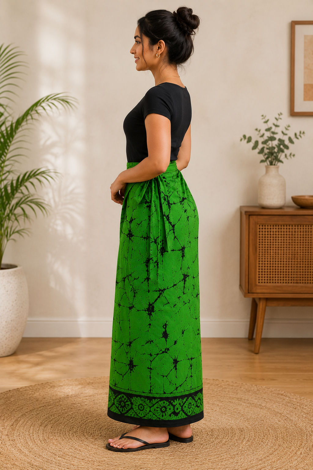 Women’s Handloom Lungi– Island Green_2