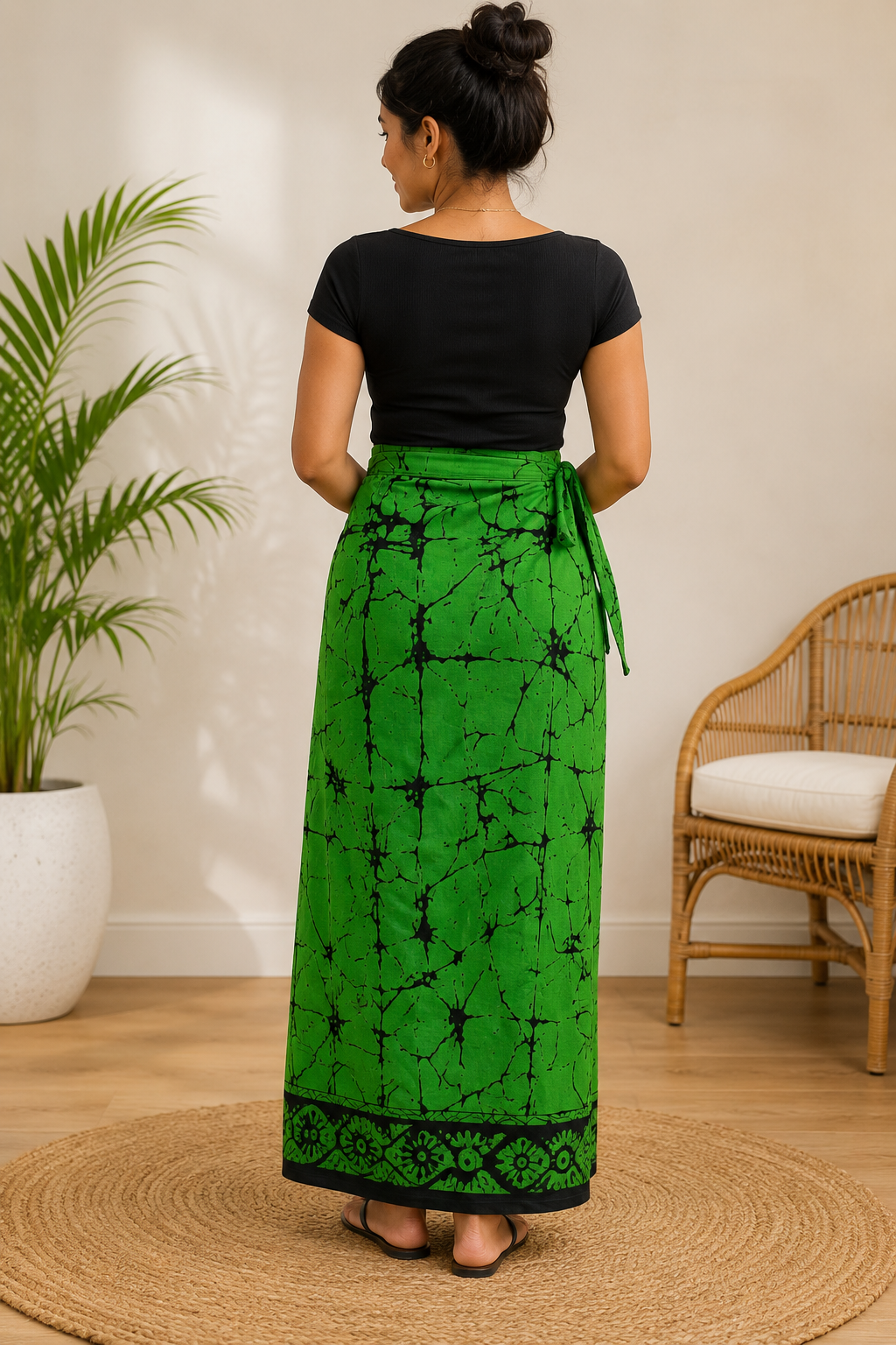 Women’s Handloom Lungi– Island Green_1