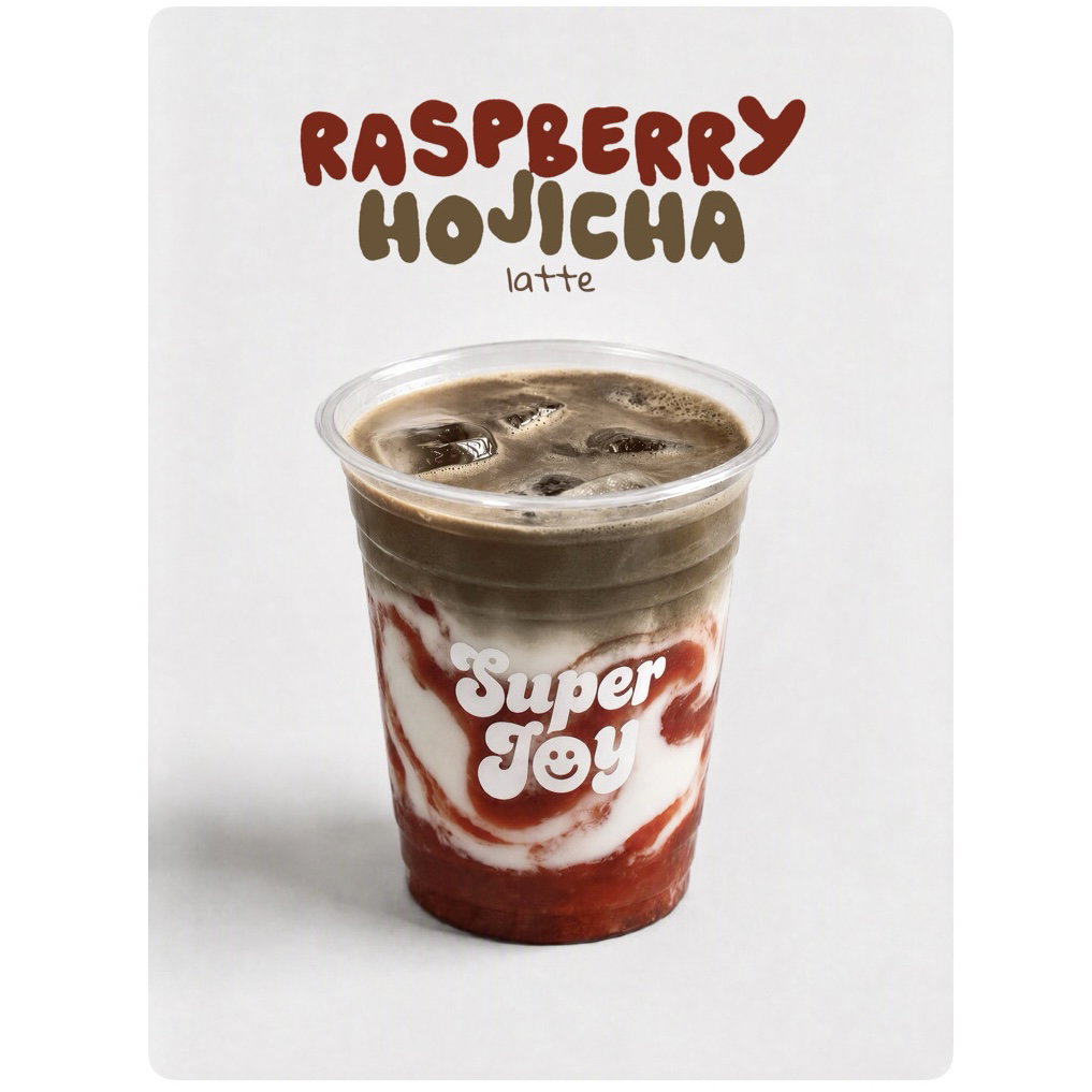 Raspberry Hojicha Latte
