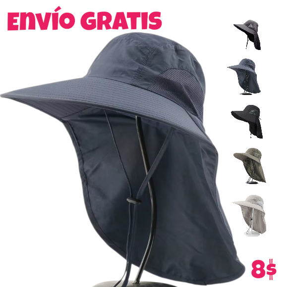 Sombrero Gorra Senderismo Pesca Protección Sol Uv Ajustable_9