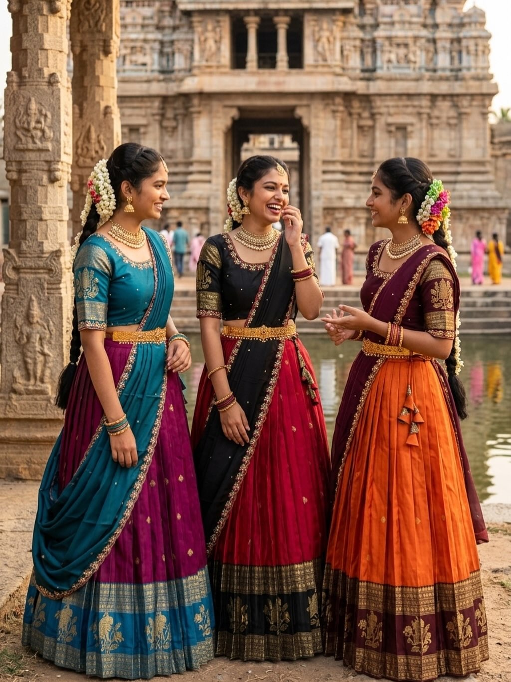 Designer premium Quality pure kanjiveram silk lehangas  blouse and duppata RS_0