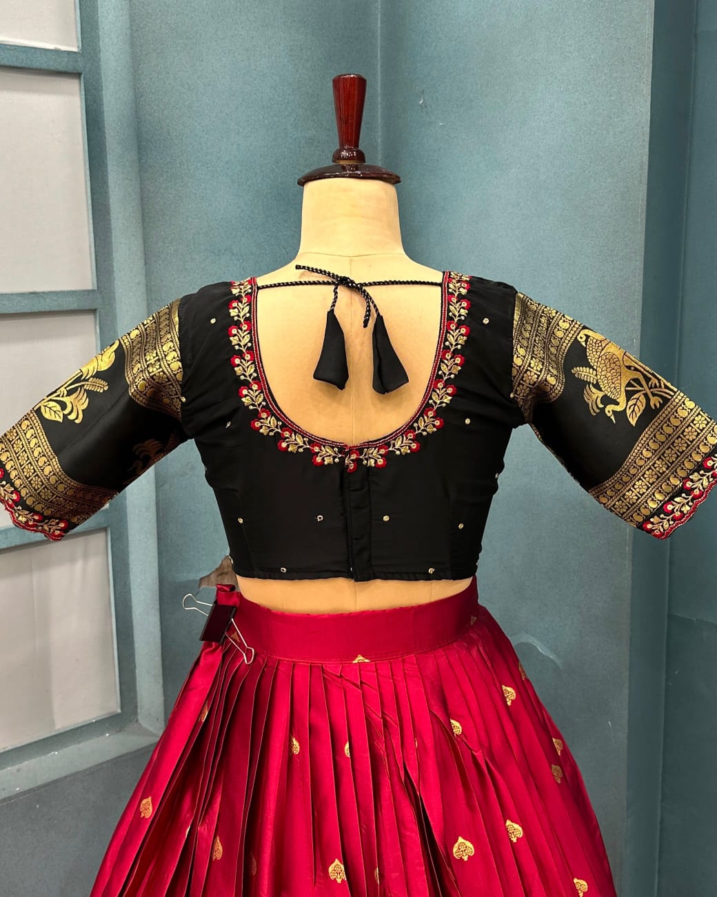 Designer premium Quality pure kanjiveram silk lehangas  blouse and duppata RS_9