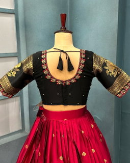 Designer premium Quality pure kanjiveram silk lehangas  blouse and duppata RS