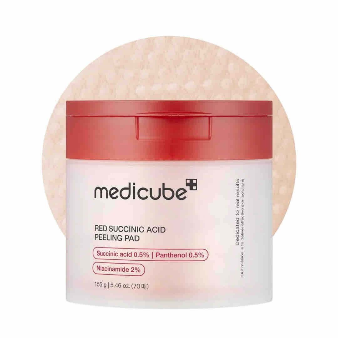 ميدكيوب باد تقشير بحمض السكسينيك الأحمر 70 قطعة