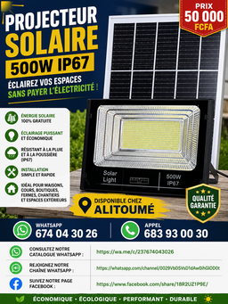 PROJECTEUR SOLAIRE 500W IP67