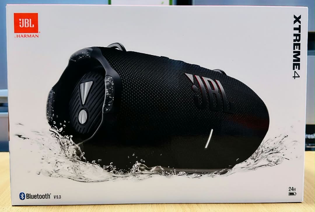 JBL Xtreme 4, a portable waterproof Bluetooth speaker.
