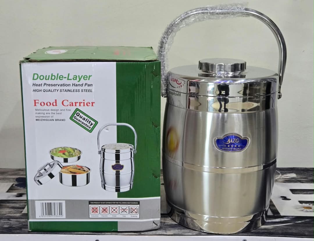 Double Layer Heat Preservation Hand Pan Food Carrier