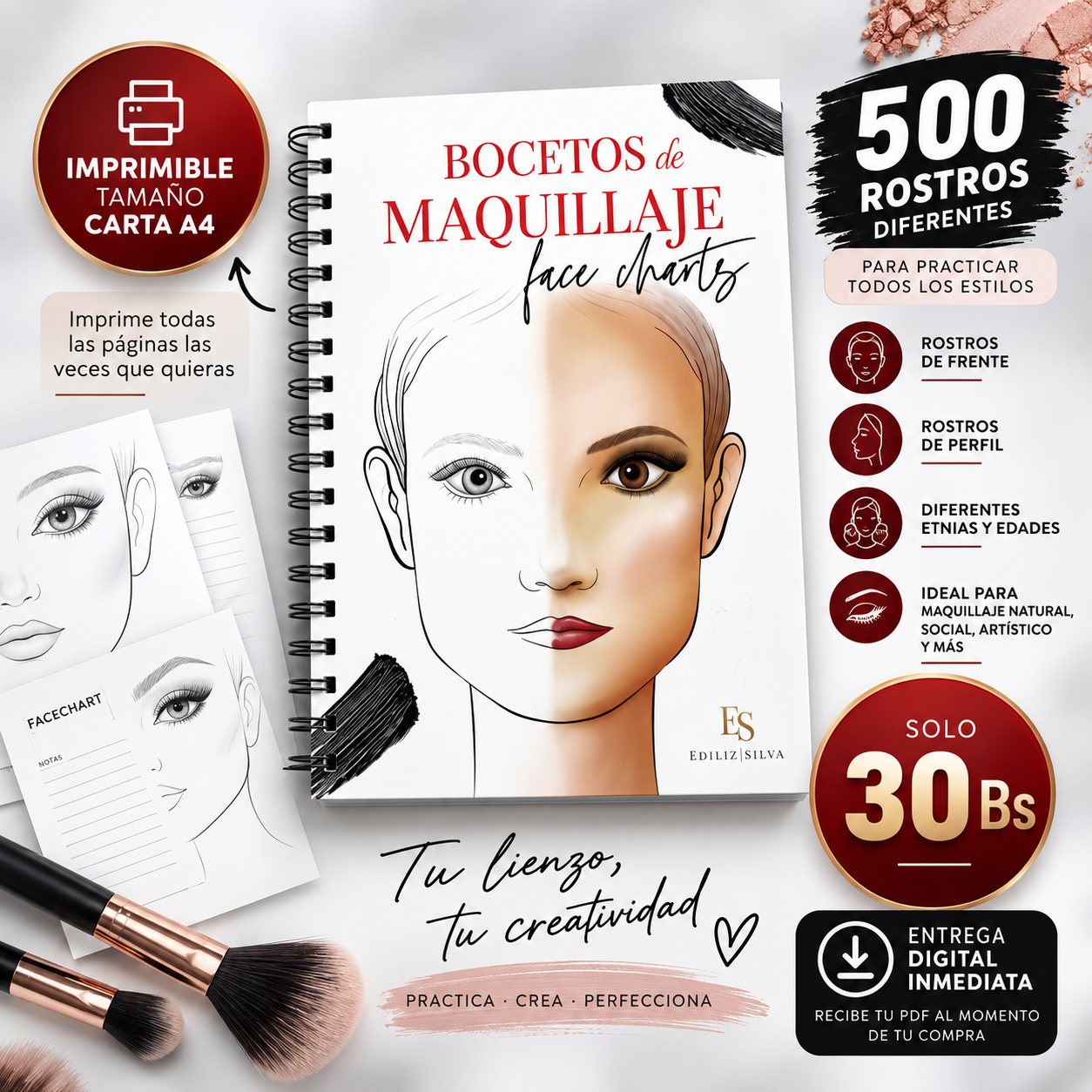 Facecharts-Bocetos de maquillaje_0