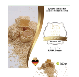 Raha mit Sesam – 1 St 350 g x 24 St-Stückpreis: 2€- zzgl.MwStt/ راحة سادة مغلفة بالسمسم  